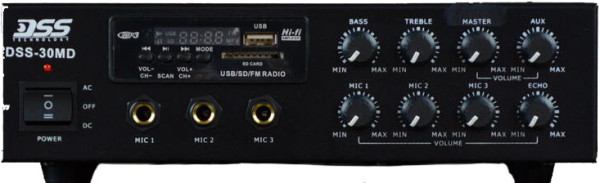 DSS-30MD микшер-усилитель c MP3/SD/FM/Bluetooth, 30 Вт/100 В